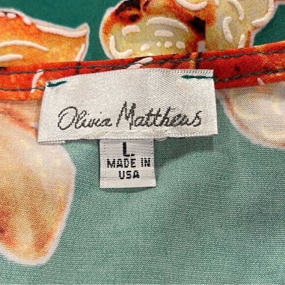 Olivia Matthews Floral Short Sleeve knee length casual dress size Large - Picture 7 of 10